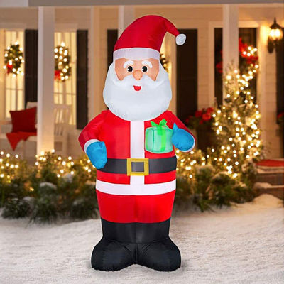Innen-Außengarten Weihnachtsdekorationen 6ft Natal Aufblasbare Weihnachtsmann mit LED-Leuchten Grün