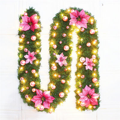 Weihnachtsbanner aus Rattan mit LED-Leuchten und individuellem Logo