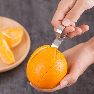 430 Edelstahlring Mini Größe Fruchtpeeler Küchen Gadget Handbuch Orange Peeler Sliver