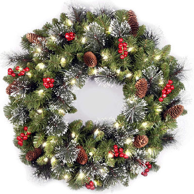 Plüsch Stoff und Kunststoff Weihnachts Kiefernkrans für Weihnachtsdekorationen im Freien