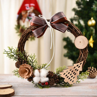 Plüsch Stoff und Kunststoff Weihnachts Kiefernkrans für Weihnachtsdekorationen im Freien