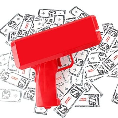 18.5cmX8cmX17.5cm Plastikstrahl-Geldpistole für Hochzeitsbar-Spiel Atmosphärische Requisiten