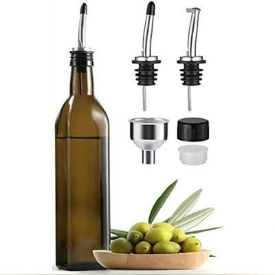Grüner Glasöl-Drizzler 500 ml für das Kochen mit Schlauch aus Edelstahl