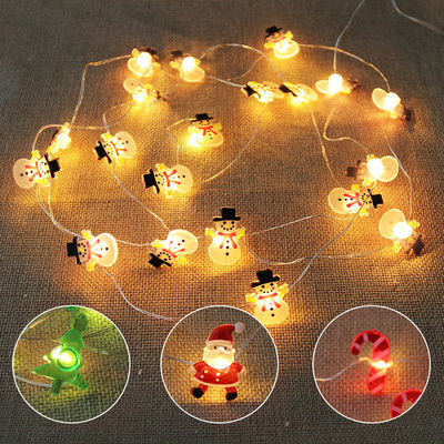 Weihnachtsmann Scepter Schneeflocken Elch Socken LED-String-Lichter für die Feen Weihnachtsdekoration