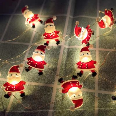 Weihnachtsmann Scepter Schneeflocken Elch Socken LED-String-Lichter für die Feen Weihnachtsdekoration