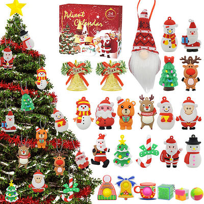 24 Stück Weihnachts-Adventskalender Blind Box Cartoon Fidget Squishy Spielzeug für Kinder Spielzeug Set
