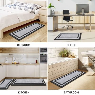 Wasserdichte Küchenteppichmatte mit Kissen PVC-weiche rutschfeste Teppiche für Hauswaschbecken