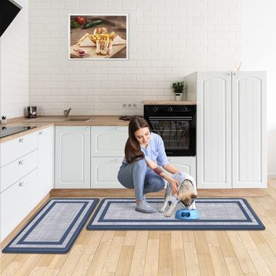 Wasserdichte Küchenteppichmatte mit Kissen PVC-weiche rutschfeste Teppiche für Hauswaschbecken