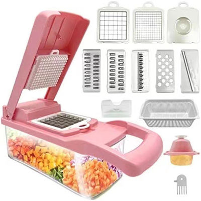 Handheld Multifunktionaler Zwiebel-Schneider Früchte Schneider Kartoffeln Schäler Bestseller 12 in 1