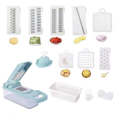 Handheld Multifunktionaler Zwiebel-Schneider Früchte Schneider Kartoffeln Schäler Bestseller 12 in 1