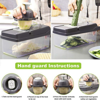 Handheld Multifunktionaler Zwiebel-Schneider Früchte Schneider Kartoffeln Schäler Bestseller 12 in 1