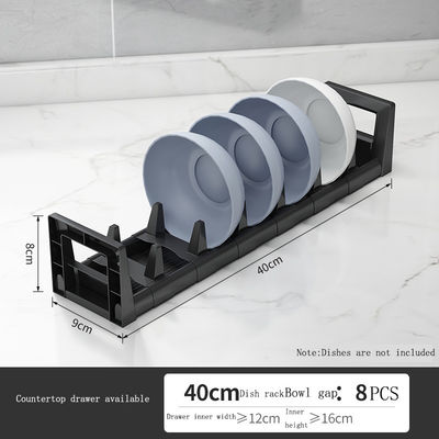 48*16*9,5 cm Geschirrhalter für Küchenschrank Schublade Essensgeschirr Rückziehbarer Halter