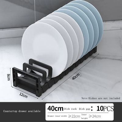 48*16*9,5 cm Geschirrhalter für Küchenschrank Schublade Essensgeschirr Rückziehbarer Halter