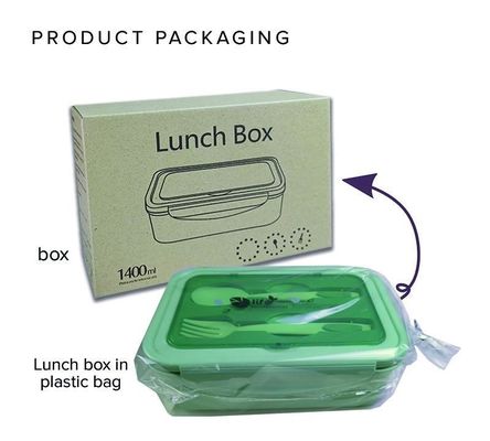 Lunchbox für Kinder/Erwachsene PP5 1400 ml Mikrowellenfrieren sicher BPA-frei mit Löffelgabel
