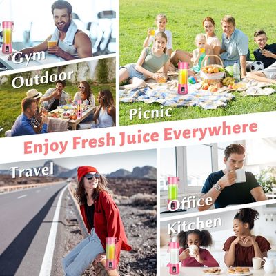 380 ml Kapazität Mini-Blender USB Wiederaufladbares Fruchtsaft-Portable-Saftsaftbecher-Tasse für zu Hause