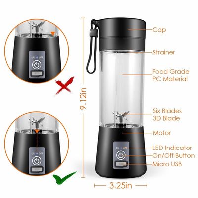 2/4/6 Blades Mini USB wiederaufladbares Heimmischer und Mixer für tragbares Grünsaft