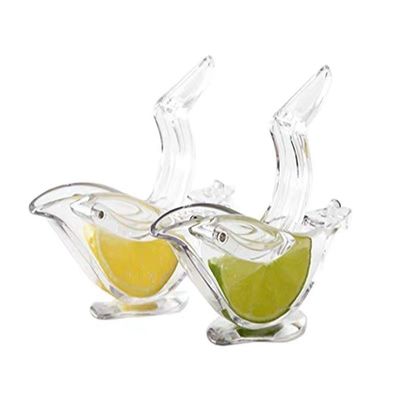 Vorrätig Portable Transparent Acrylic Manual Frucht Zitronensaftsauger Hand Zitronensaftpresser Vogel