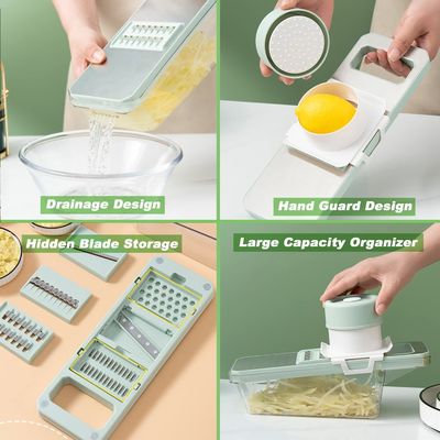 Gemüseschneider aus Minzgrünem Edelstahl, perfekt für schnelle und einfache Zubereitung