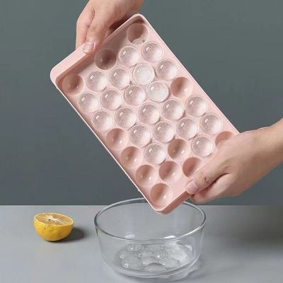 33 Hohlräume Kreis Rundkugel Eiswürfel Tabelle Kugel Kunststoff Eiskugel Macher Form mit Deckel