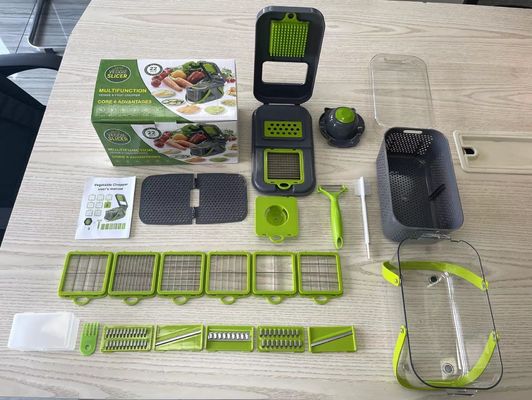 22 Stück Gemüseschneider Dicer mit Abflusskorbgriff und nachhaltigem Mandolinenschneider