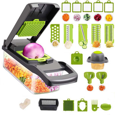 Gemüseschneider 12 in 1 Lebensmittelschneider Mandoline-Schneider für Küchenzubehör
