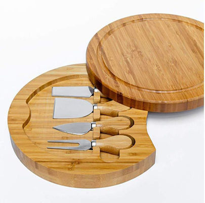 Holz-Pizza-Werkzeuge für langlebige, kundenspezifische Logo-Charcuterie-Tisch in runder Form
