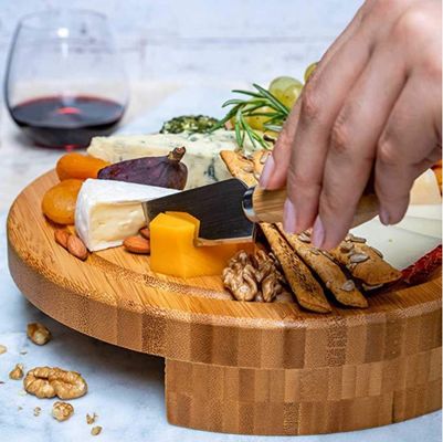 22.5*22.5*3.5cm Holz Bambus Käse Board Set für OEM/ODM unterstützt