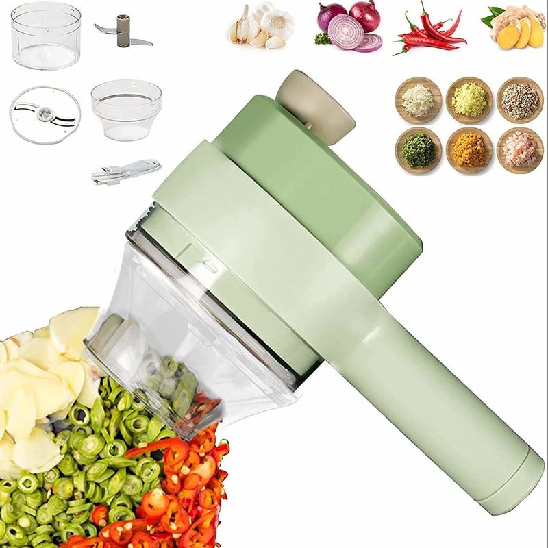 Europa Portable 4 in 1 Gemüseschneider-Set Smart Gadget Elektrische Schneider Küchen-Chopper