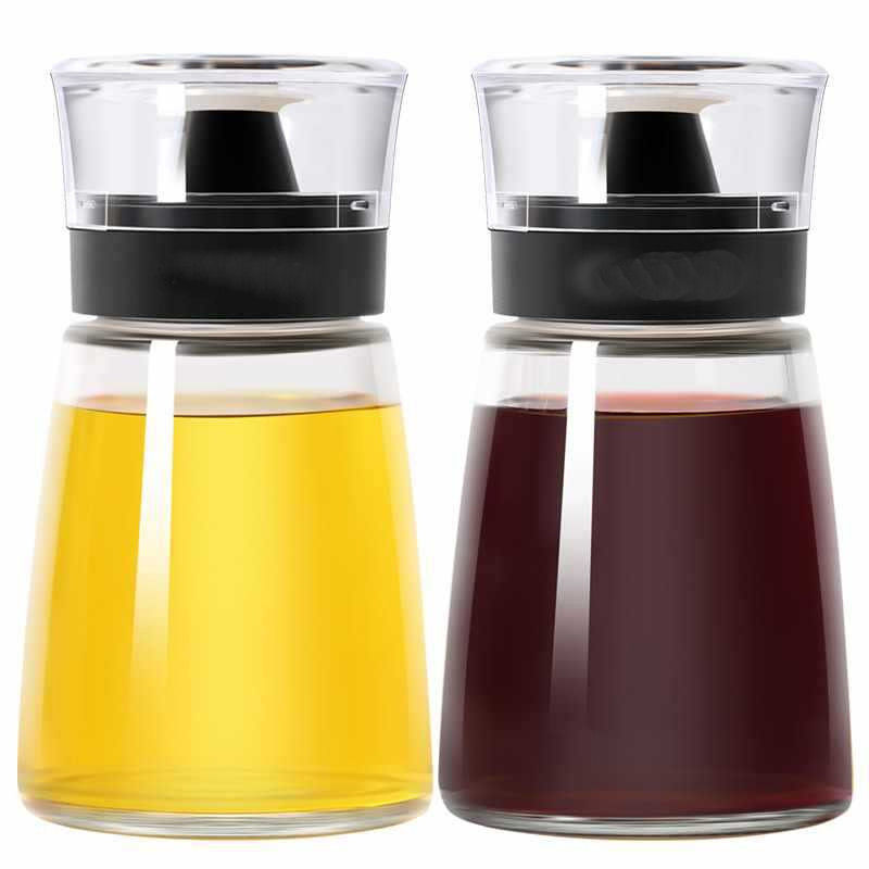 Durchsichtige Glas Öl Glas 170ml Essigöl Spray Flasche Set für Küchengeräte 425g