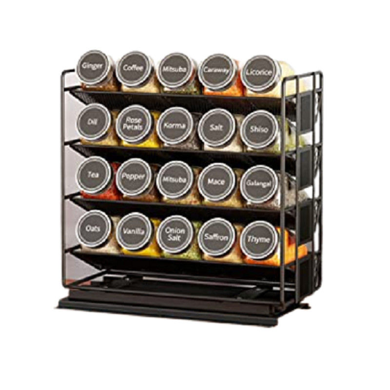Praktische 4-Schicht-Pull-Out-Gewürz-Organisator für Schränke und Küchenorganisation
