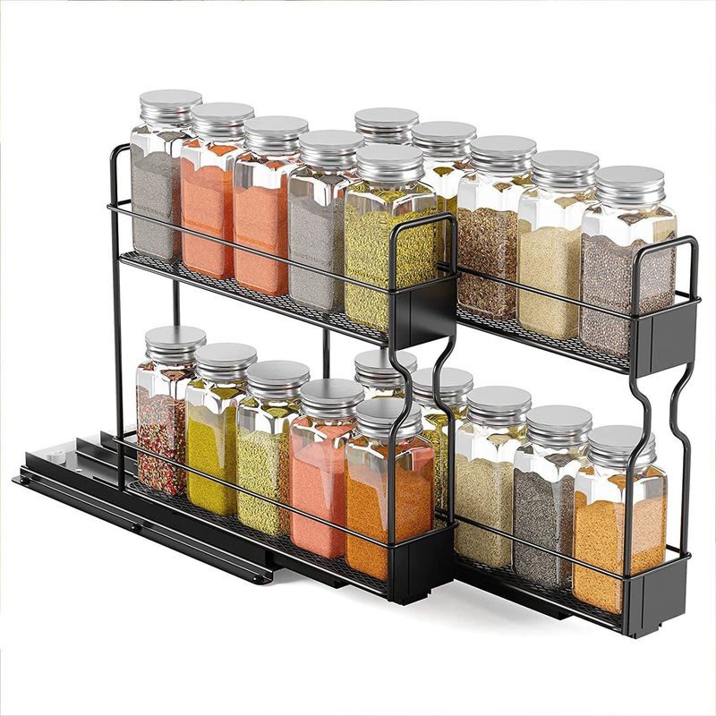 Customized Logo Küche Gewürz Flasche Gläser 2 Schichten Schieberegler für das Heim Schrank