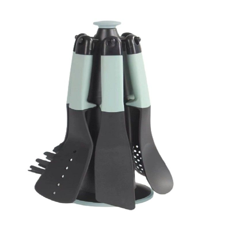 Einfacher Zugriff auf Geschirr mit 6-teiligem Nylon-Set und drehbarem Lagertisch