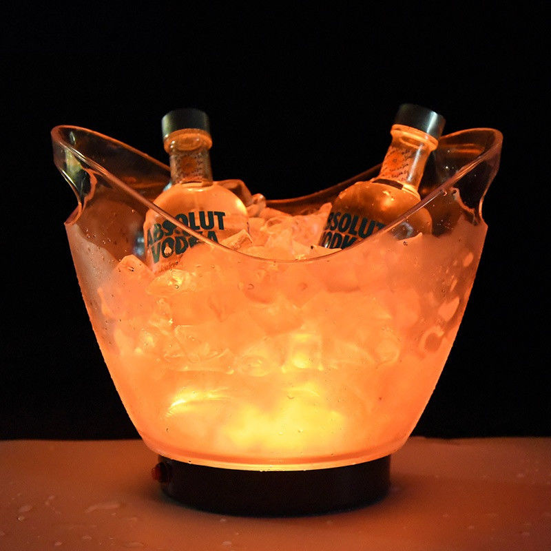 Eis Eimer Zangen Typ Großer Kunststoff Bierbehälter mit Handgriffe und LED-Beleuchtung