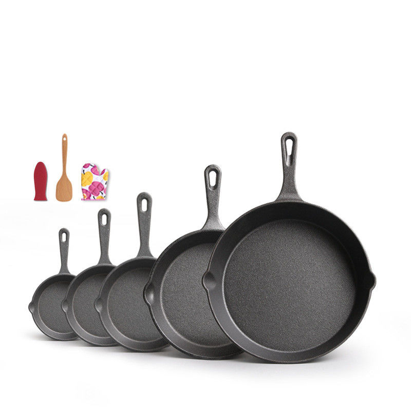 Gusseisen Bratpfanne 9-30 cm vorgewässertes Schalen für die Küche im Freien