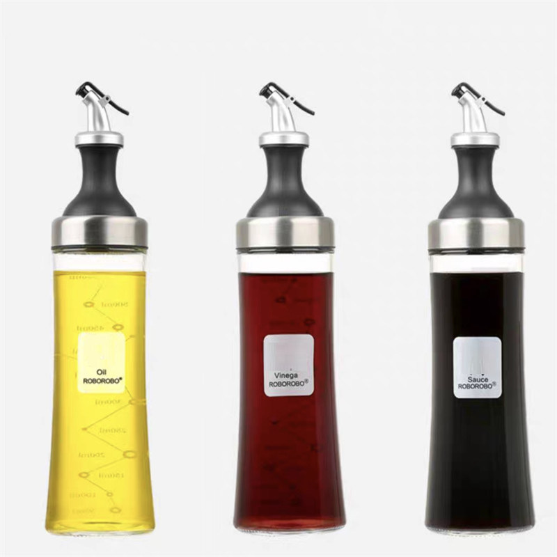Household High Borosilicate Glass Oil Jar Set mit gekrümmter Spritze und Ölkontrollemessung