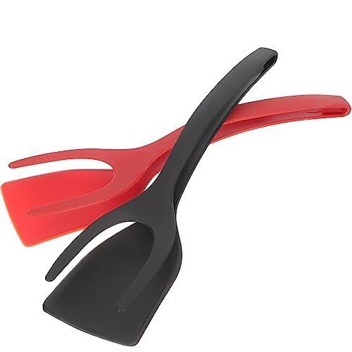 2 in 1 Spatula Tong für Kochwerkzeug Schwarze Ei Flipper Tong Pfannkuchen Fisch Toast