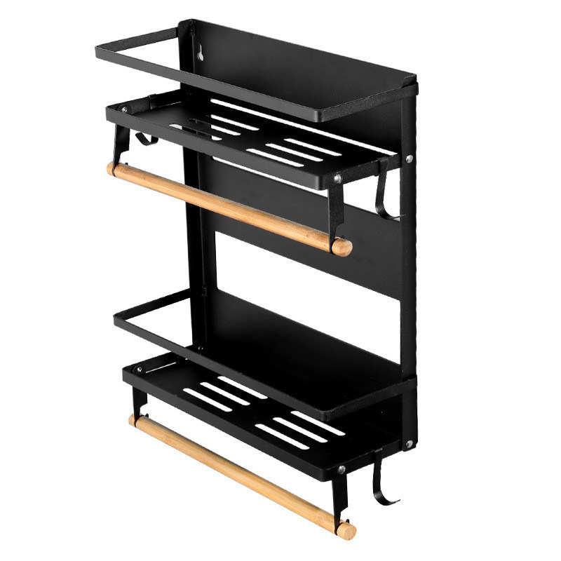 4 Stufe Magnetischer Kühlschrank-Organisator für Küchenpapiertücherhalter 5 Haken und 2,6 kg Kapazität
