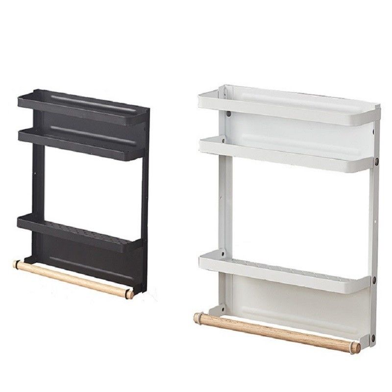 Aufbewahrungsregalen Metall-Kühlschrank Regal Magnetische Gewürzregal Organisator für Kühlschrank