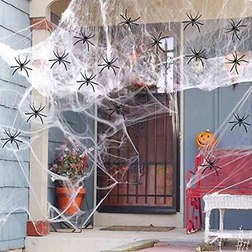 Polyester Spinnwebe Baumwollfaden Geisterhausdekoration für Halloween-Party-Requisiten