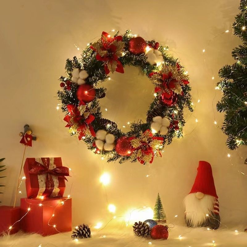Plüsch Stoff und Kunststoff Weihnachts Kiefernkrans für Weihnachtsdekorationen im Freien