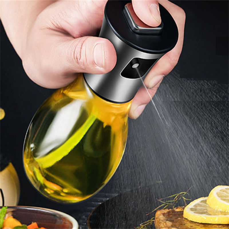 Bequeme und langlebige Ölflasche Spray 165ml Glas Öl Spray Flasche zum Kochen Salat BBQ