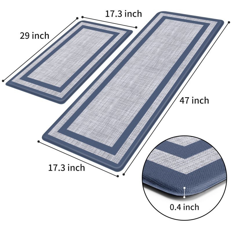 Wasserdichte Küchenteppichmatte mit Kissen PVC-weiche rutschfeste Teppiche für Hauswaschbecken