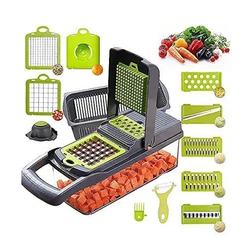 Gemüseschneider 12 in 1 Lebensmittelschneider Mandoline-Schneider für Küchenzubehör