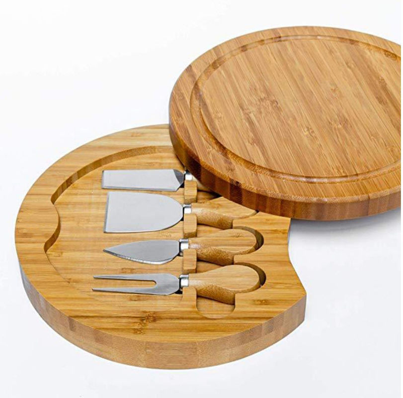 Holz-Pizza-Werkzeuge für langlebige, kundenspezifische Logo-Charcuterie-Tisch in runder Form